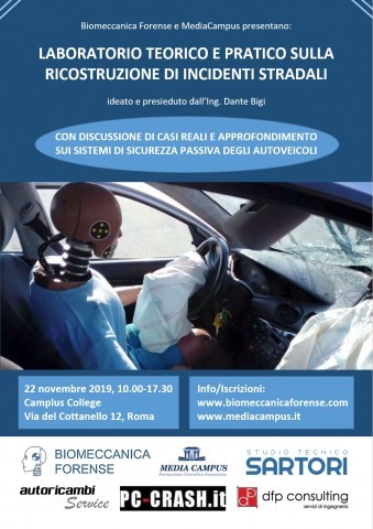 Laboratorio sulla ricostruzione degli incidenti stradali a Roma e Milano
