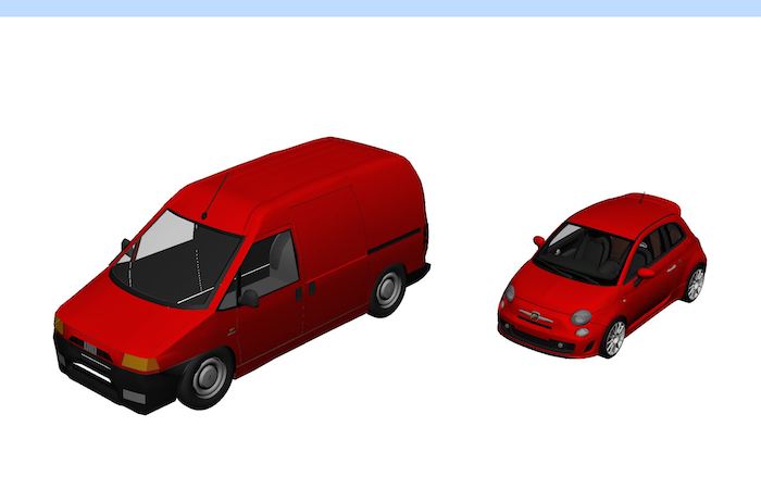 Rappresentazione 3D dei veicoli